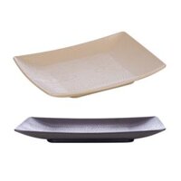 Đĩa chữ nhật vân gỗ to nhựa VIỆT NHẬT 1182 - Sâu lòng, đựng đồ ăn, hoa quả