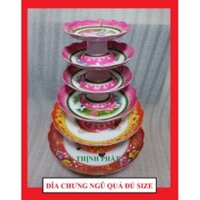 Dĩa chưng trái cây - chò chưng ngũ quả nhựa melamine đủ size GIAO MÀU NGẪU NHIÊN