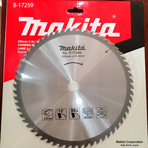 Đĩa cưa gỗ hợp kim 80 răng Makita B-17295, 255 x 25.4 x 80T