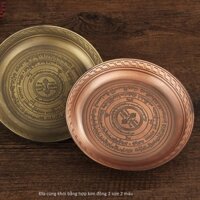 Đĩa Cúng Khói Hương Bằng Hợp Kim Đồng Chạm Khắc Biểu Tượng Lục Đạo Kim Cang