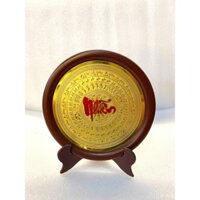 Đĩa để bàn chữ Nhẫn bằng đồng vàng