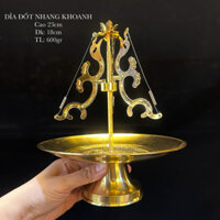 Dĩa đốt nhang khoanh- đồ đồng phong thuỷ thờ cúng