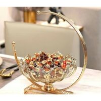 ĐĨA ĐỰNG BÁNH KẸO, HOA QUẢ THỦY TINH HÌNH VẦNG TRĂNG SANG TRỌNG