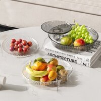 Đĩa đựng hoa quả 2 tầng chất liệu nhựa Acrylic trong suốt dày dặn, cứng cáp, thiết kế mới 2024
