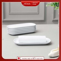 Đĩa đựng khăn dài 17.5cm sứ trắng Noritake Nhật Bản 4257L-91877 Art Stage Collection