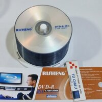 Đĩa DVD Trắng Risheng 16X DVD-R, 4.7GB DATA -120MIN VIDEO / Lốc 50 Đĩa