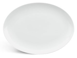 Dĩa elip 32cm Camellia Trắng