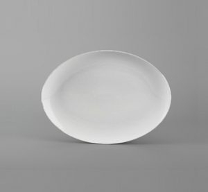 Dĩa elip 32cm Camellia Trắng