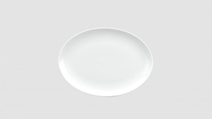 Dĩa elip 32cm Camellia Trắng