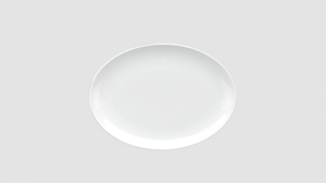 Dĩa elip 37cm Camellia Trắng