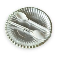 Đĩa giấy bạc kèm muỗng Casavi bộ 10 cái 16cm