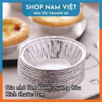 Đĩa Giấy Bạc Lót Nồi Chiên Không Dầu, Khay Bạc Nướng Thực Phẩm Nhiều Cỡ -  Set 50 Đĩa 7cm