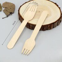 Dĩa gỗ ăn bánh DÀI bịch 100c (16cm)