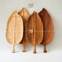 Dĩa gỗ hình lá/ Đĩa gỗ decor