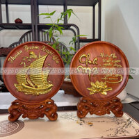 Đĩa gỗ trang trí, đĩa phong thủy bày đôn, tủ, kệ tivi