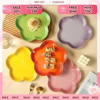 Đĩa Gốm Sứ Hình Hoa Le Creuset 23cm Đựng Đồ Ăn Decor Bàn Ăn Nhà Bếp, Sang Trọng - BeeMit