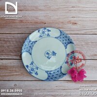 Đĩa hoa chanh cổ bộ bát chiết yêu Bát Tràng giả cổ - 22cm