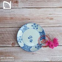 Đĩa hoa chanh cổ bộ bát chiết yêu Bát Tràng giả cổ - 16cm