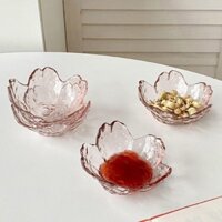 Đĩa hương vị Hoa Anh Đào Kiểu búa Nhật Bản, đĩa gia vị nước tương giấm thủy tinh gia dụng, Đĩa chấm lẩu, Đĩa chấm cánh hoa, đĩa nhỏ OBFD