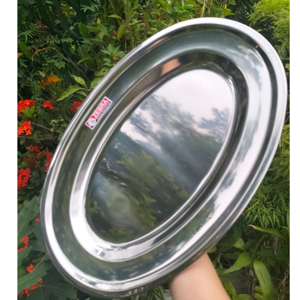 Đĩa inox 304 oval Zebra Thái Lan 45.5cm 121046