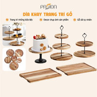 Dĩa Khay Trang Trí Bánh Trái Cây Bằng Gỗ Phong Cách Nhật