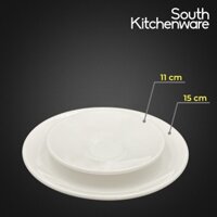 Dĩa lót 11cm, 15cm Anh Vũ Lys Trắng Ngà sứ tráng men cao cấp Minh Long