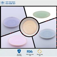 Đĩa lót bát cơm viền vàng 22K các màu Luxury Thủy tinh ngọc USA Homeset cao cấp nhập khẩu chính hãng