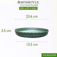 Đĩa lót chậu nhựa trồng cây Monrovia chậu trồng cây, chậu cây cảnh mini, để bàn, treo ban công, treo tường, chính hãng - Chậu 3 gallon