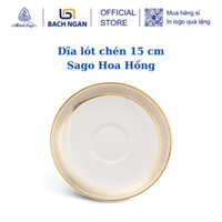 Dĩa lót chén 15 cm - Jasmine - Hoa Hồng - Gốm sứ cao cấp Minh Long 1