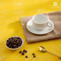 Đĩa lót chén cà phê Long Phương sứ trắng cao cấp