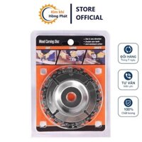 Đĩa lưỡi cưa xích cắt gỗ 4 inch - Đĩa cưa dây xích tròn phay phá gỗ gắn máy mài cầm tay