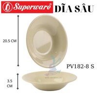 Dĩa Màu Nâu Nhựa Melamine Srithai Superware Thái Lan Cao Cấp - P182-8 NÂU