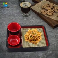 Đĩa mì lạnh NEXUSBEAM, Phong cách Nhật Bản với thảm tre Đĩa mì Soba, Khay đựng thức ăn Sushi thời trang đa năng bằng nhựa cao cấp