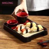 Đĩa mì lạnh SHIGONG, Đĩa mì Soba phong cách Nhật Bản đa năng, Nhà bếp Cung cấp nhựa thời trang với thảm tre Nhà hàng