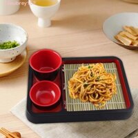 Đĩa mì Soba AUBREYB, với thảm tre Đĩa mì lạnh đa năng, Đĩa đựng nước sốt Thời trang Phong cách Nhật Bản Đĩa thực phẩm bằng nhựa Nhà hàng