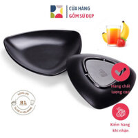 Đĩa ngọc Melamine Tam giác chống cháy - chống bay màu(Nhập Khẩu) | ĐĨA TAM GIÁC 3008 màu đen nhám CAO CẤP gia dụng decor