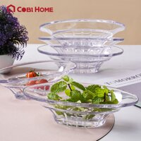 Dĩa nhựa, đĩa nhựa trong suốt sâu lòng, khay nhựa đựng trái cây, trang trí bàn ăn - 2 size - size 20cm