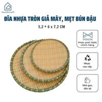 Dĩa Nhựa Giả Mây Mẹt Tre Tròn Nhiều Size- Mẹt Bún Đậu Mắm Tôm - Hàng Loại 1 - Chính Hãng MINIIN - Size 20