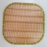 Đĩa Nhựa Giả Mây Trúc Hình Vuông Dày Dặn 25X25Cm