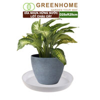 Dĩa nhựa lót chậu cây, nhựa nguyên sinh, bền, đẹp  Greenhome - DĨA NHỰA TRÒN R27CM