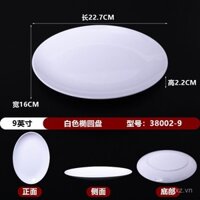 Đĩa nhựa melamine giả sứ, đĩa tròn buffet, đĩa nhựa cao cấp cho khách sạn, nhà hàng, đồ dùng trắng