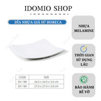 Dĩa Nhựa Melamine Vuông Cho Nhà Hàng