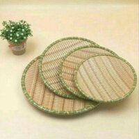Đĩa Nhựa Phíp Họa Tiết Mây Tre Đan Đủ Kích Cỡ (set 4 đĩa)