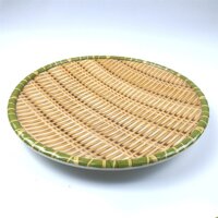 Đĩa nhựa tròn đựng hoa quả  hoa văn giả mây 0171  size 23cm