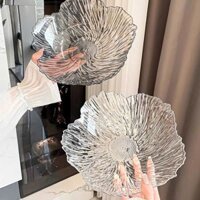 Đĩa Nhựa Trong Suốt Bông Hoa Tinh Tế, Khay Đựng Hoa Quả Bày Tết Sang Trọng, Khay Đựng Mứt   TRUNG