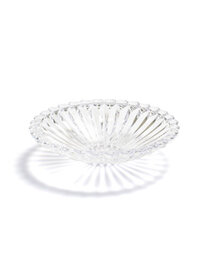 Dĩa nhựa trong suốt đựng trái cây vân hoa (sâu lòng)