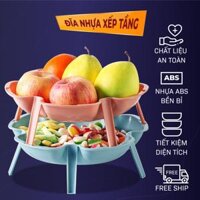 Đĩa Nhựa Xếp Tầng Thiết Kế Hình Bông Hoa Tinh Tế - Đĩa Nhựa Đựng Hoa Quả, Rau Củ Sang Trọng