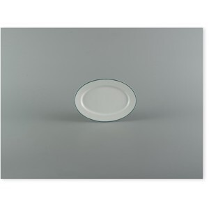 Dĩa oval 28cm Jasmine Chỉ Xanh Lá