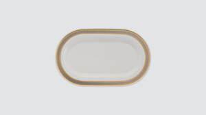 Dĩa oval 34 cm – Sago – Hoa Hồng