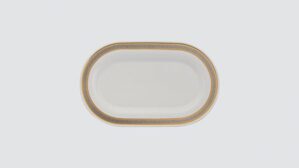 Dĩa oval 34 cm – Sago – Hoa Hồng